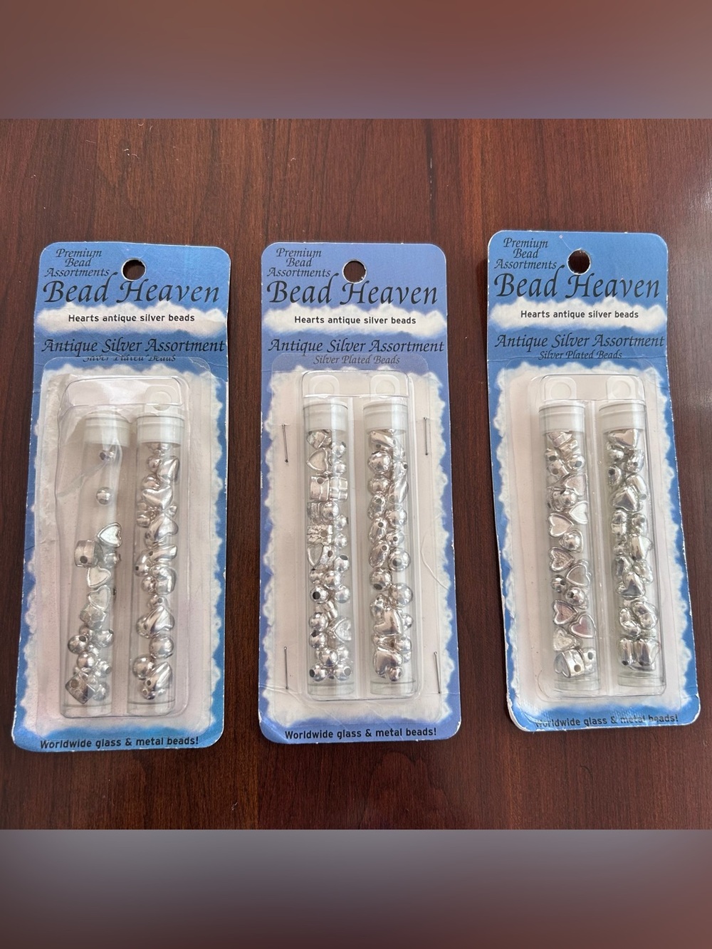 Craft Bead Heaven Antique Silver Assortment - Silver Heart & Round Beads